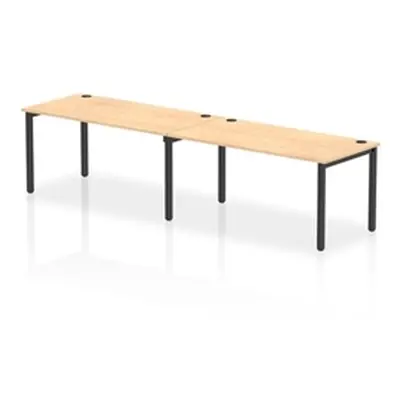 Impulse Bench Single Row 2 Person 1600 Black Frame Bench Desk Maple