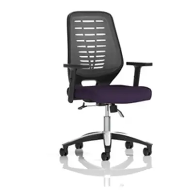 Relay Operator Chair Silver Back Tansy Purple Height Adjustable Arms