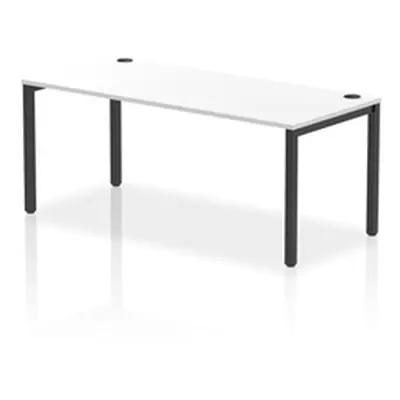 Impulse Bench Single Row 1800 Black Frame Office Bench Desk White