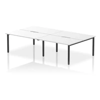 Evolve Plus 1400mm B2B 4 Person Bench Desk White Top Black Frame