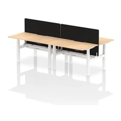 Air B2B 1400x800 Adjustable 4P Bench Desk Scallop Maple/White + Screen