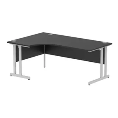 Impulse 1800 LH Crescent Desk Black/Silver Cantilever Leg