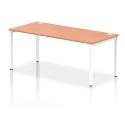 Impulse Bench Single Row 1800 White Frame Office Bench Desk Beech