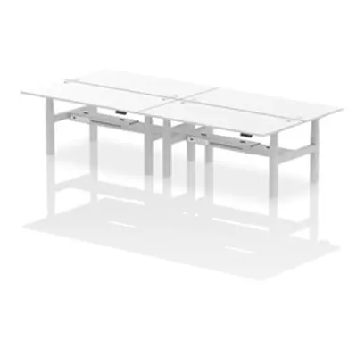 Air B2B 1800x800mm Height Adjustable 4P Bench Desk CP White/Silver