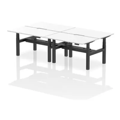 Air B2B 1400x800 Adjustable 4P Bench Desk Scalloped White/Black