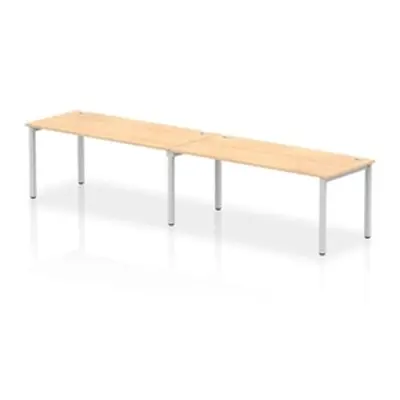 Impulse Bench Single Row 2 Person 1800 Silver Frame Bench Desk Maple