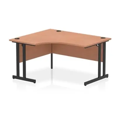 Impulse 1400 LH Crescent Desk Beech/Black Cantilever Leg