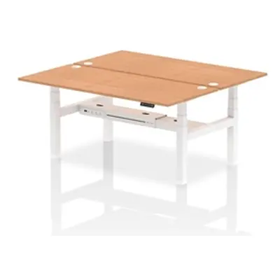 Air B2B 1800x800mm Height Adjustable 2P Bench Desk CP Oak/White