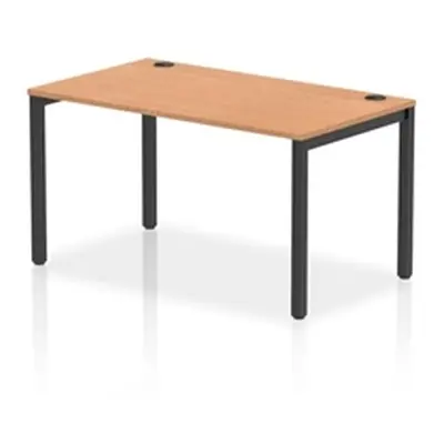 Impulse Bench Single Row 1400 Black Frame Office Bench Desk Oak