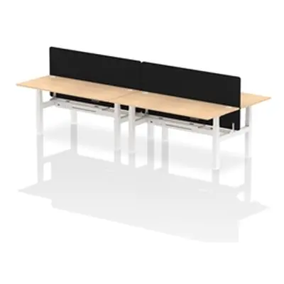 Air B2B 1800x800mm Adjustable 4P Bench Desk CP Maple/White + Screen