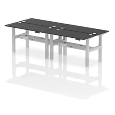 Air B2B 1400x600mm Height Adjustable 4P Bench Desk CP Black/Silver