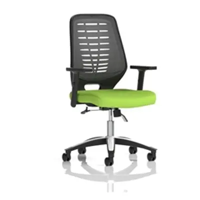 Relay Operator Chair Silver Back Myrrh Green Height Adjustable Arms