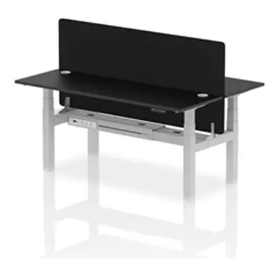 Air B2B 1800x600mm Adjustable 2P Bench Desk CP Black/Silver + Screen