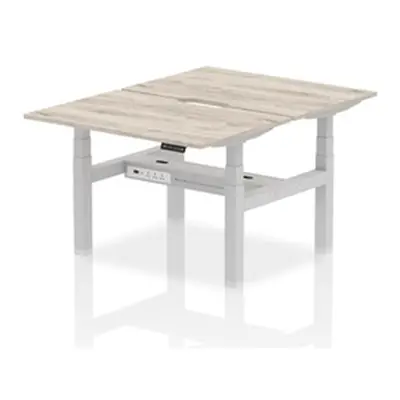 Air B2B 1200x800 Adjustable 2P Bench Desk Scalloped Grey Oak/Silver