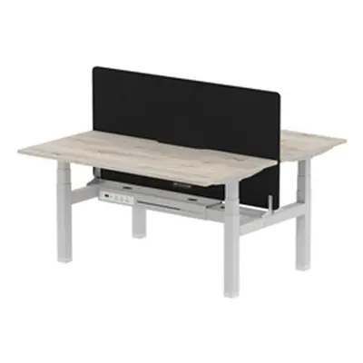 Air B2B 1600x800 Adjustable 2P Bench Desk Scallop Gr Oak/Silver/Screen