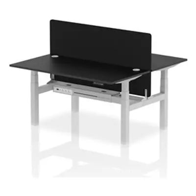 Air B2B 1600x800mm Adjustable 2P Bench Desk CP Black/Silver + Screen