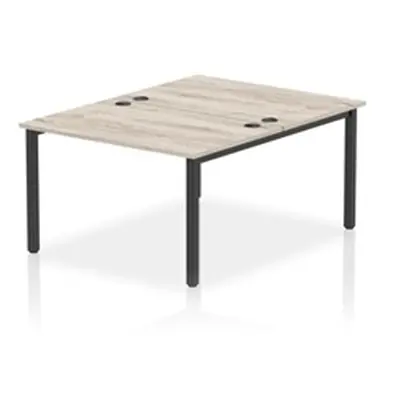 Impulse Bench B2B 2 Person 1200 Black Frame Office Bench Desk Grey Oak