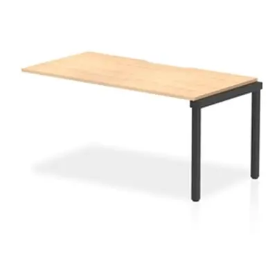 Evolve Plus 1600mm Single Row Bench Desk Ext Kit Maple Top Black Frame