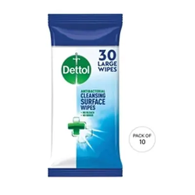 Dettol Antibacterial Cleansing Wipes 30 Wipes (Pack of 10) 3151480