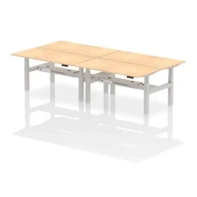 Air B2B 1600x800mm Height Adjustable 4P Bench Desk CP Maple/Silver