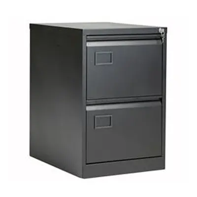 Bisley 2 Drawer Contract Steel Filing Cabinet - Black - AOC2BLK