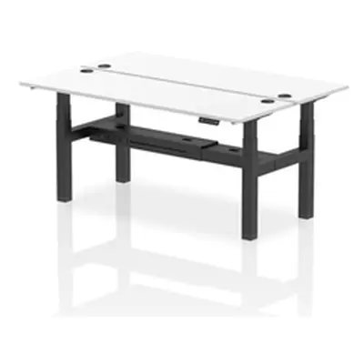 Air B2B 1800x600mm Height Adjustable 2P Bench Desk CP White/Black