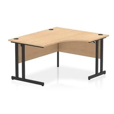 Impulse 1400 RH Crescent Desk Maple Top Black Cantilever Leg