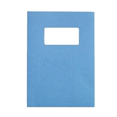 GBC LeatherGrain A4 Binding Cover with Window 250gsm Blue (Pack of 50)