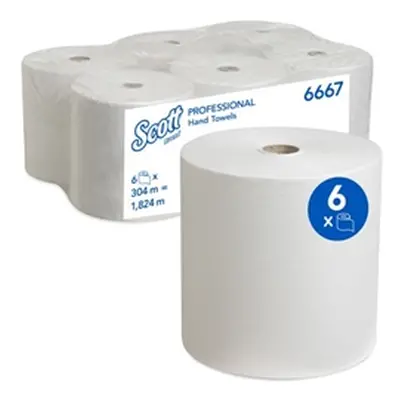 Scott 1-Ply Ultra Hand Towel Roll 304m (Pack of 6) 6667