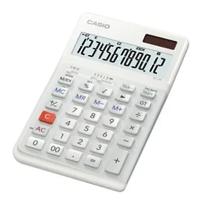 Casio JE-12E 12 Digit Ergonomic Compact Desktop Calculator White