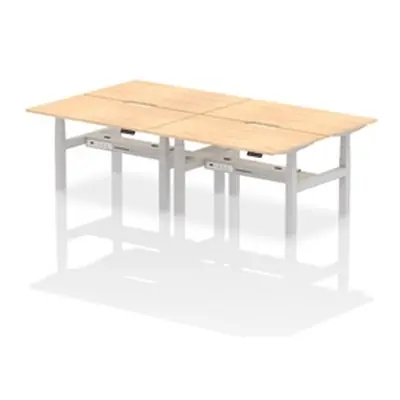 Air B2B 1400x800 Adjustable 4P Bench Desk Scalloped Maple/Silver