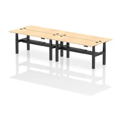 Air B2B 1800x600mm Height Adjustable 4P Bench Desk CP Maple/Black