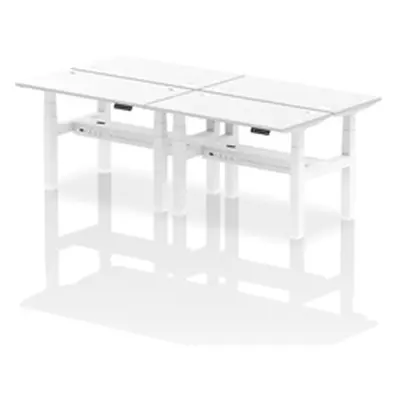 Air B2B 1200x600mm Height Adjustable 4P Bench Desk CP White/White