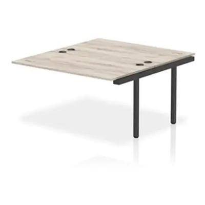 Impulse Bench B2B Ext Kit 1400 Black Frame Office Bench Desk Grey Oak