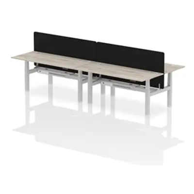 Air B2B 1800x800 Adjustable 4P Bench Desk CP Grey Oak/Silver + Screen