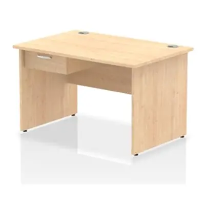 Impulse 1200x800 Desk Maple Top Panel End 1x1 Drawer Fixed Ped