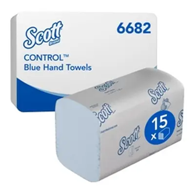 Scott Control Interfold Paper Hand Towels 1 Ply 240 Sheets Blue Pk 15