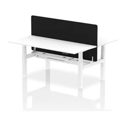 Air B2B 1800x800 Adjustable 2P Bench Desk CP White/White + Screen