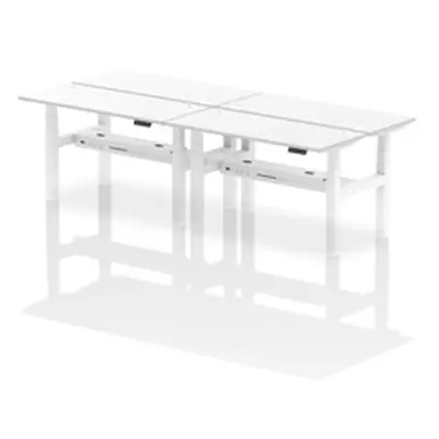 Air B2B 1400x600mm Height Adjustable 4P Bench Desk CP White/White