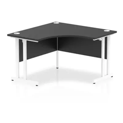 Impulse 1200mm Corner Office Desk Black Top White Cantilever Leg