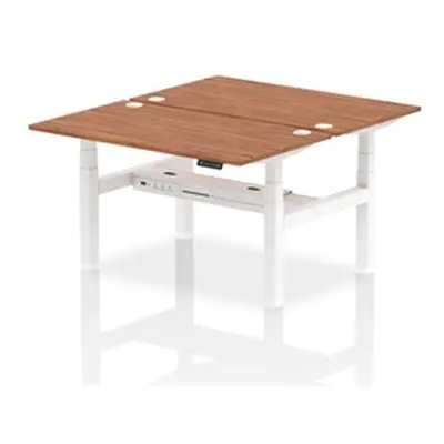 Air B2B 1400x800mm Height Adjustable 2P Bench Desk CP Walnut/White