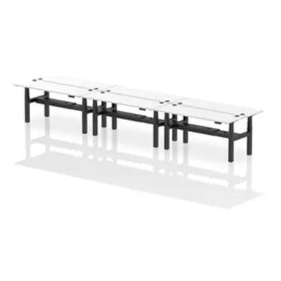 Air B2B 1800x600mm Height Adjustable 6P Bench Desk CP White/Black