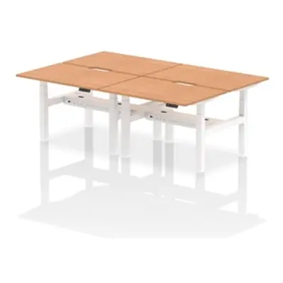 Air B2B 1200x800 Adjustable 4P Bench Desk Scalloped Oak/White