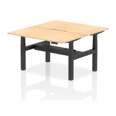 Air B2B 1400x800 Adjustable 2P Bench Desk Scalloped Maple/Black