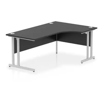 Impulse 1800 RH Crescent Desk Black Top Silver Cantilever Leg