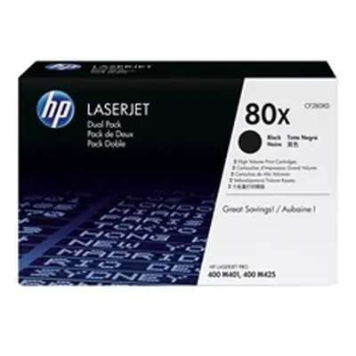 HP 80X 2-pack High Yield Black Original Toner Cartridges (CF280XD)