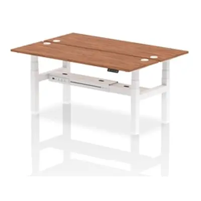 Air B2B 1800x600mm Height Adjustable 2P Bench Desk CP Walnut/White