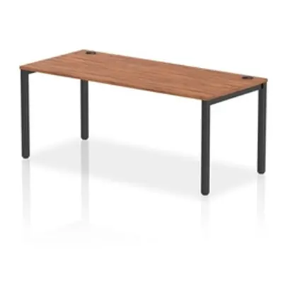 Impulse Bench Single Row 1800 Black Frame Office Bench Desk Walnut