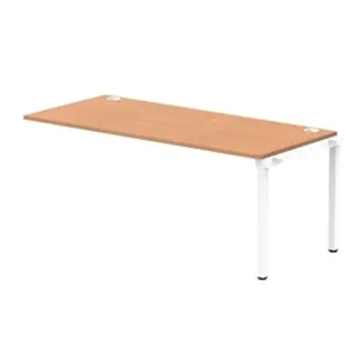 Impulse Bench Single Row Ext Kit 1800 White Frame Bench Desk Oak