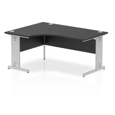 Impulse 1600 LH Crescent Desk Black/Silver Cable Managed Leg